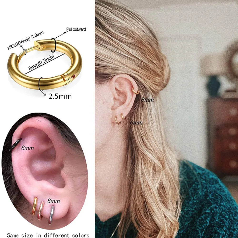 Stainless Steel Small Hoop Earrings